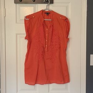 Banana Republic orange sleeveless blouse